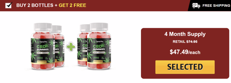 Terra Pro CBD Gummies 6 bottle